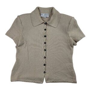 St John Collection Santana Knit Button Down Top Marie Gray Vintage Polo Sweater